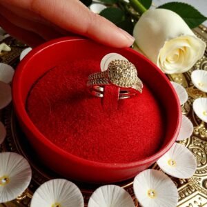 Bague double effet pavée